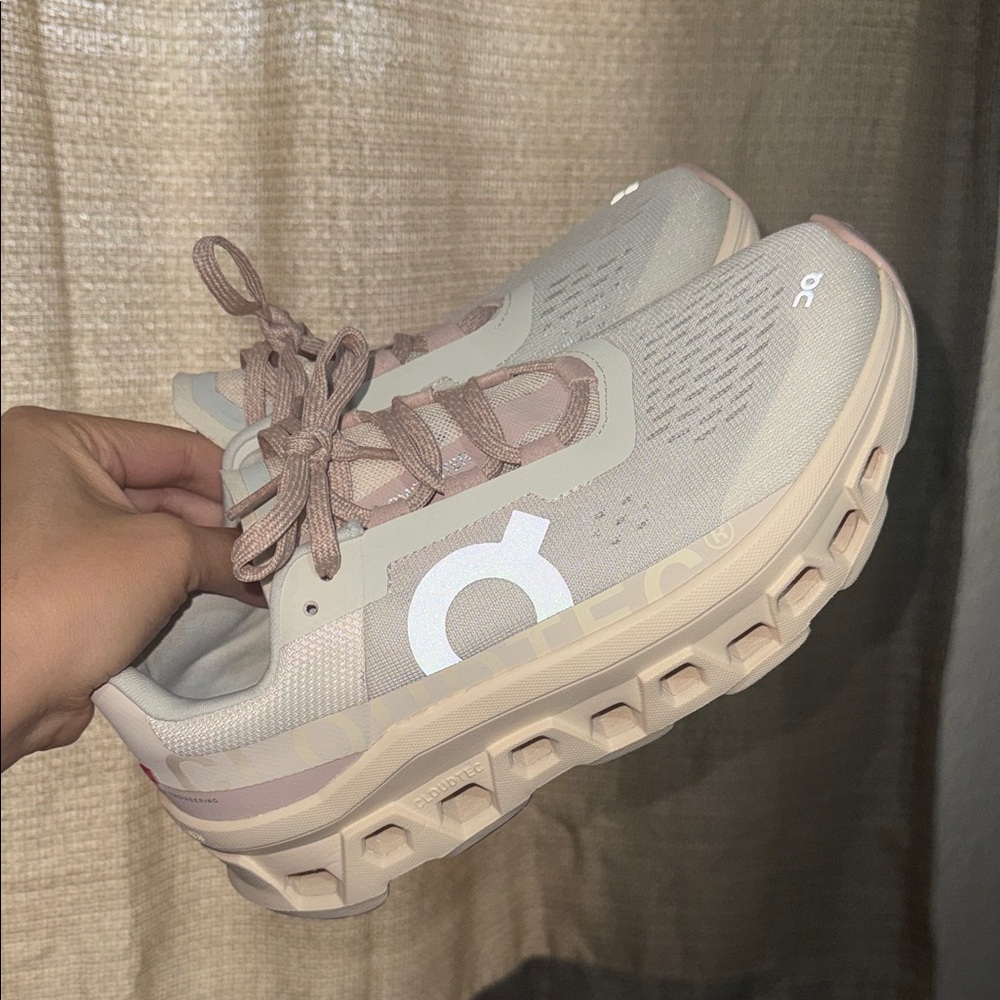 On Running Taupe and Cream Sneakers